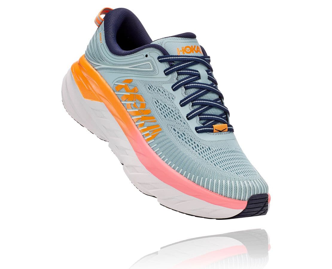 Hoka One One Bondi 7 Philippines - Womens Walking Shoes - Blue / Black | OL8276534